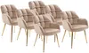 Vente-unique - PEGA Stuhl Samt Beige - B 62 cm x H 78 cm x L 58,5 cm Bild 3