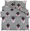 vidaXL Bettwäsche-Set, Baumwolle grau / rosa, 225x220 cm Bild 2