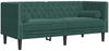vidaXL Chesterfield-Sofa mit Nackenrollen 2-Sitzer Dunkelgrün Samt 372685 Bild 2