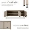tectake Lowboard Sideboard, Kippschutz, höhenverstellbare Füße, 120 x 37,5 x 55,5 cm (Schrank Baker, in taupe), 5 Türen mit Magnetverschluss, Zwischenboden verstellbar, Kabelführung Bild 2