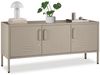 tectake Lowboard Sideboard, Kippschutz, höhenverstellbare Füße, 120 x 37,5 x 55,5 cm (Schrank Baker, in taupe), 5 Türen mit Magnetverschluss, Zwischenboden verstellbar, Kabelführung Bild 5