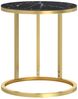 vidaXL Beistelltisch Golden und Schwarze Marmor-Optik 45 cm Hartglas 331663 Bild 2