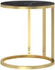vidaXL Beistelltisch Golden und Schwarze Marmor-Optik 45 cm Hartglas 331663 Bild 3