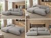 Ecksofa OVO mit schlaffunktion und bettkasten, Wellenfeder, lose Kissen, L-form 271x195 cm - Hellgrau Struktur - linke Seite Bild 2
