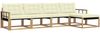 vidaXL Outdoor-Sofagarnitur mit Kissen 5 pcs Weiß und Creme 3388592 Bild 2