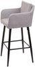 2er-Set Barhocker HWC-H93, Barstuhl Tresenhocker, Fußablage Metall ~ Stoff/Textil hellgrau Bild 3