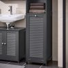SoBuy BZR124-DG Badezimmer-Hochschrank, MDF, Lackiert, Dunkelgrau, 40 x 170 x 37 cm Bild 5