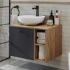 Roomart LOTUS-I-65 Badmöbel Set– 2-teiliges Badezimmermöbel Set - Waschbecken mit Unterschrank - H 45 x B 45 x T 65 cm • Anthrazit-Eiche Bild 4