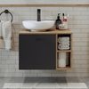 Roomart LOTUS-I-65 Badmöbel Set– 2-teiliges Badezimmermöbel Set - Waschbecken mit Unterschrank - H 45 x B 45 x T 65 cm • Anthrazit-Eiche Bild 3