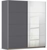 rauch Kleiderschrank, Schwebetürenschrank SUBITO, 2-türig, 1 Spiegeltüre, Grau metallic, 181 x 197 x 61 cm Bild 3