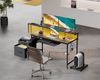 ODK Gamingtisch mit LED-Beleuchtung, Steckdosenleiste und ausziehbarer Tastaturablage (1-St), Mit Stoffschubladen und Monitorständer, 140×48×90,7 cm, Schwarz Bild 4