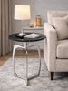 Amagohome Beistelltisch Runder Beistelltisch Berlin mit Marmor – Ø 45 cm Design Sofatisch Gold, Handarbeit Bild 2