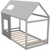90 x 200 Kinderbett, Kinderbett in Hausform, Einzelhaus-Flachbett mit Dach und Fenster, Dunkelgrau + Hellgrau ETA:12/8 Bild 5