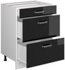 Unterschrank R-Line Schwarz Hochglanz 60 cm mit Schubladen, ohne Arbeitsplatte Vicco Bild 5
