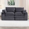 2-Sitzer Sofa aus Cord mit Seitentaschen & Kissen, 191 x 94 x 85 cm, Dunkelgrau Bild 2