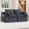 2-Sitzer Sofa aus Cord mit Seitentaschen & Kissen, 191 x 94 x 85 cm, Dunkelgrau Bild 4