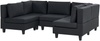 Beliani 'Unstad' Sofa, Schwarz, Leinenoptik, 72 x 76 x 228 cm, mit Ottomane, U-Form Bild 5