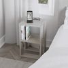 Calicosy Nachttisch mit 2 Regalböden, Travertin-Dekor H55 cm - LONIE - Beige Bild 3