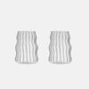 Zoha Glas Stripe Wave Getränkebecher 8er Set Cocktail- 540 ml - Heißgetränke Kaffeeglas, Borosilikatglas, Hitzebeständig Trinkglas Cocktailgläser Eiskaffeegläser Tee Saft Bild 4