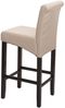 Barhocker HWC-C33, Barstuhl Tresenhocker, Holz FSC®-zertifiziert ~ creme, dunkle Beine, Kunstleder Bild 4
