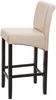 Barhocker HWC-C33, Barstuhl Tresenhocker, Holz FSC®-zertifiziert ~ creme, dunkle Beine, Kunstleder Bild 2