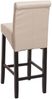 Barhocker HWC-C33, Barstuhl Tresenhocker, Holz FSC®-zertifiziert ~ creme, dunkle Beine, Kunstleder Bild 5