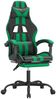 vidaXL Gaming-Stuhl mit Fußstütze Schwarz und Grün Kunstleder [3143833] Bild 2