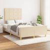 Einzelbettgestell Design für Erwachsene ohne Matratze Creme 120x190 cm Stoff d4273e Bild 2