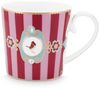 PiP Studio Becher Love Birds Medaillion Henkelbecher Stripes rot/pink 250ml, Bone China, Mug Large Love Birds Medallion Stripes Red-Pink 250ml Bild 4