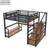 Flieks Hochbett Metallbett 140x200cm mit Stauraumtreppe, Regale und Schreibtisch Bild 4