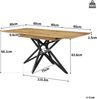 Esstisch ausziehbar 120/160 x 80 x H 66,1 cm, MDF in Walnussoptik mit sternförmigen Metallbeinen Bild 5