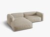Micadoni Ecksofa Martina 2-Sitzer Links Strukturierter Stoff Helles Beige Bild 3