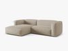 Micadoni Ecksofa Martina 2-Sitzer Links Strukturierter Stoff Helles Beige Bild 2
