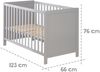 roba Beistell- & Babybett 60 x 120 inkl. Lattenrost - Höhenverstellbar - 5 Schlupfsprossen - Taupe Bild 4