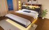 Retro Bettgestell Grau mit LED Beleuchtung Quick Charge USB Ladestation 160x200 Stauraum Musikmodus 300kg Tragkraft Bild 2