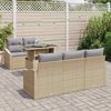 vidaXL Gartensofa-set mit Kissen 6 pcs Beige und Hellgrau Poly-Rattan 3348916 Bild 3