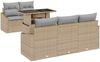 vidaXL Gartensofa-set mit Kissen 6 pcs Beige und Hellgrau Poly-Rattan 3348916 Bild 2