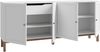Forte PENKRIDGE Sideboard 200, Landhaus Sideboard mit 4 Türen, Holzwerkstoff, Wohnzimmer, Esszimmer, Secret Grey mit Schlammeiche Holzdekor, 199,3 cm breit x 85,4 cm hoch x 41,7 cm tief Bild 5