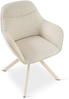GOEURVANT 1370 Esszimmerstühle 2er-Set, 360° Drehbar, Webstoff - Beige Bild 2