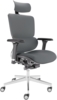CLOUVOU MasterSeat, ergonomischer Bürostuhl, höhenverstellbare Rückenlehne mit thermoregulativem Bezug, 4D-Armlehnen, 3D-Kopfstütze, Anthrazit