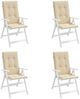 vidaXL Gartenstuhlauflagen für Hochlehner 4Stk. Beige 120x50x3cm Stoff 47543 Bild 4