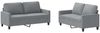 vidaXL 2-tlg. Sofagarnitur mit Kissen Hellgrau Stoff 3201444 Bild 2