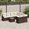 vidaXL Sofa Set mit Kissen 9 pcs Braun und Creme Poly Rattan 3346658 Bild 3