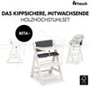 Hauck Hochstuhl Beta Plus White Newbornset Eco - Light Grey (Set), Holz Babystuhl ab Geburt mit Neugeborenensufsatz, Sitzkissen, Essbrett Bild 2