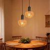 Nettlife Pendelleuchte Retro Boho Schwarz Hängelampe aus Rattan 1/3 flammige E27, Höhenverstellbar, ohne Leuchtmittel, ob Schlafzimmer Flur Esszimmer Dachboden Küche Bild 2