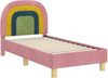 vidaXL Kinderbettgestell mit Kopfteil Rosa 70 x 140 cm Samt 42011005 Bild 4