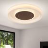 LED Deckenleuchte, weiß braun, dimmbar, Fernbedienung, 50 cm Bild 3