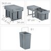 Einbaumülleimer Grau Deluxe 4x8L Bild 4