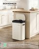 SONGMICS Mülleimer mit Sensor, automatischer Abfalleimer 50 L, Softclose-Deckel, Stahl, creme Bild 2