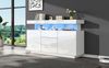 Sideboard mit LED, Acryl & 3 Schubladen, 140 x 35 x 80 cm, Weiß Bild 4